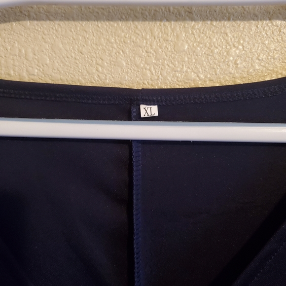 Navy Side Ruffle Dress - Picture 3 of 3